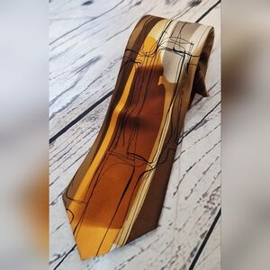 #1037 J. Garcia Collection 52 "Hand Hold" Brown, Gray and Cream Tie